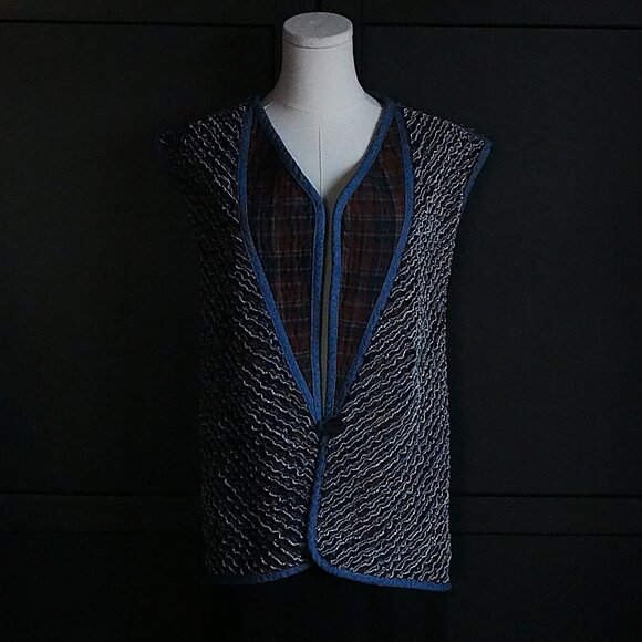 Beautiful Handmade (no tags or sign of previous) Reversible Quilted Denim Vest - Picture 1 of 7